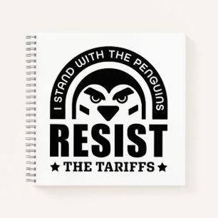 Resist The Tariffs Penguin Notebook