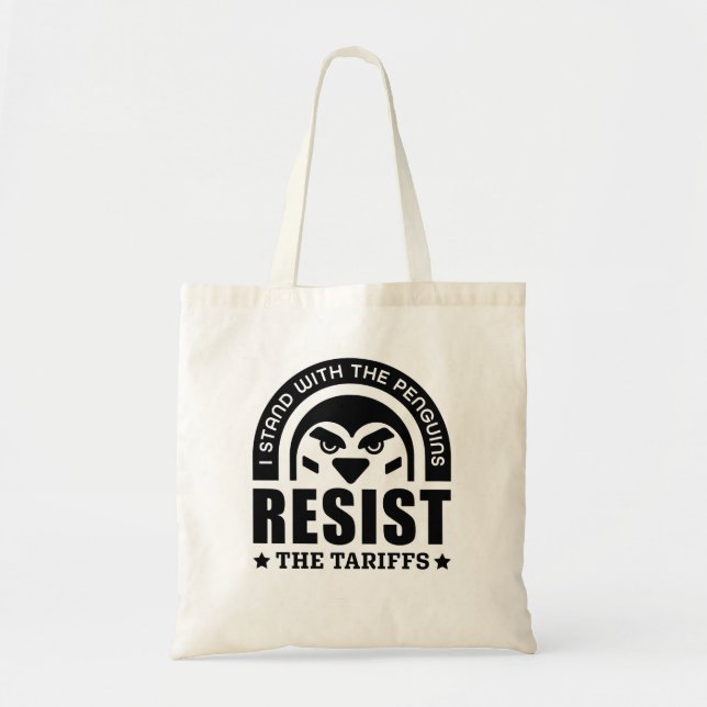 Resist The Tariffs Penguin Tote Bag (Front)