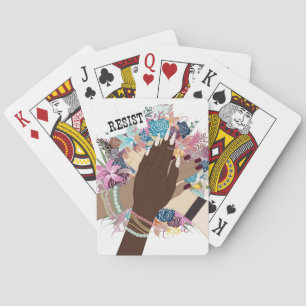 Resist Together – Floral Feminist Activism Art Playing Cards