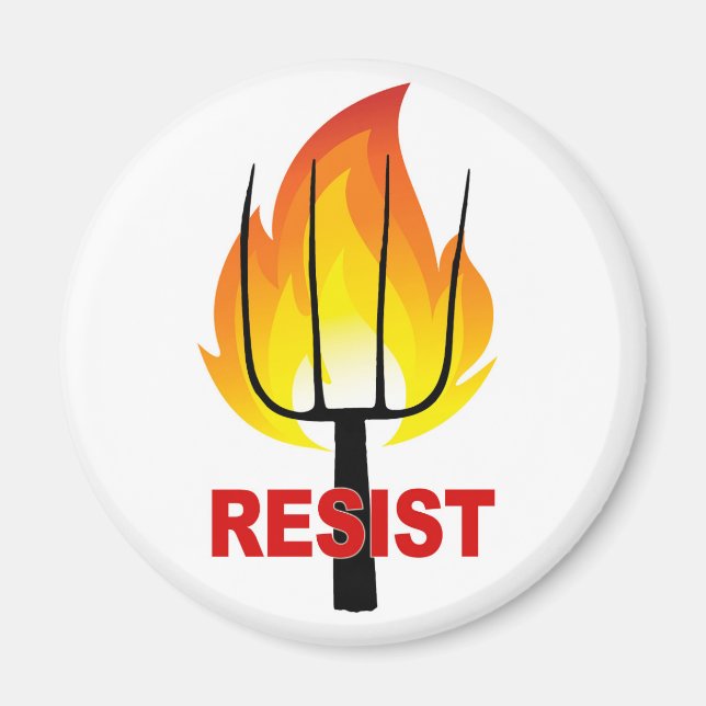 Resist Torch and Pitchfork Magnet (Front)