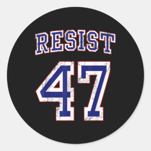 Resist Trump 47 Retro Distressed Graphic Classic Round Sticker