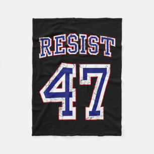Resist Trump 47 Retro Distressed Graphic Fleece Blanket