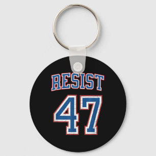Resist Trump 47 Retro Distressed Political Key Ring