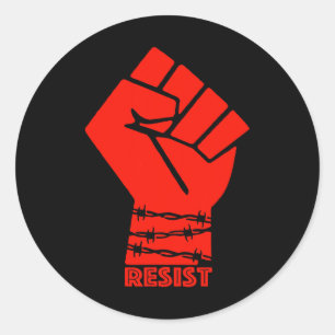 Resist Trump Anti Trump Protest Anti Political Men Classic Round Sticker