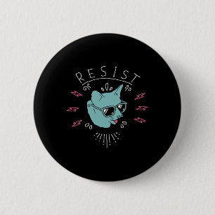 Resist Trump Cat Anti Trump Protest Anti Political 6 Cm Round Badge