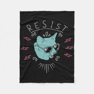 Resist Trump Cat Anti Trump Protest Anti Political Fleece Blanket