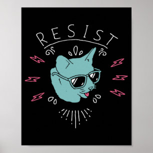 Resist Trump Cat Anti Trump Protest Anti Political Poster