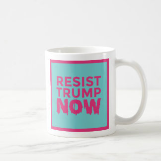 RESIST TRUMP NOW logo blue-pink mug
