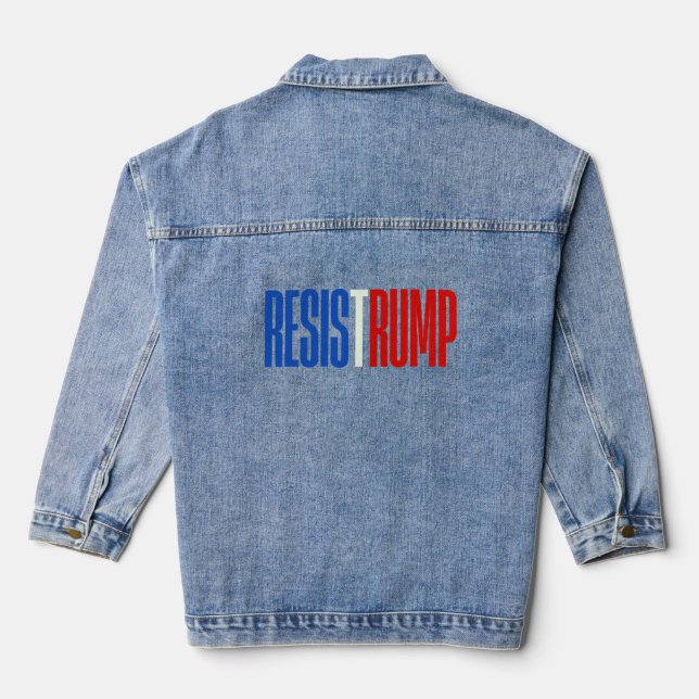 Resist Trump - political statement Denim Jacket (Back)