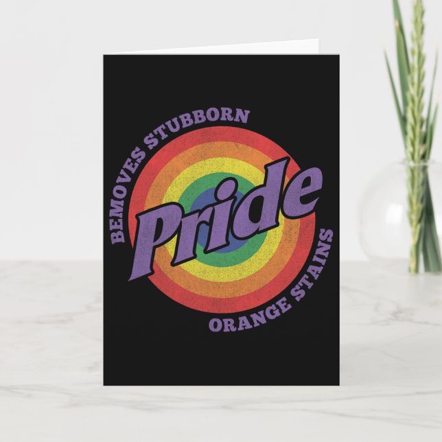 Resist Trump Remove Stubborn Orange Stains Pride M Card (Front)