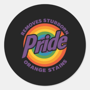 Resist Trump Remove Stubborn Orange Stains Pride M Classic Round Sticker