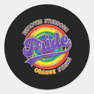Resist Trump Remove Stubborn Orange Stains Pride M Classic Round Sticker