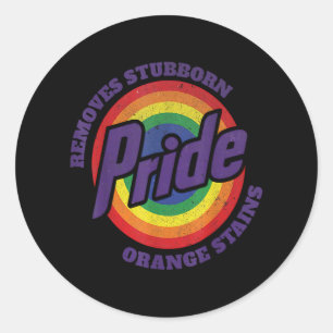 Resist Trump Remove Stubborn Orange Stains Pride M Classic Round Sticker
