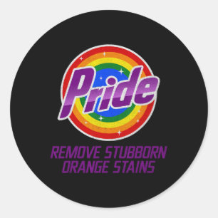 Resist Trump Remove Stubborn Orange Stains Pride M Classic Round Sticker