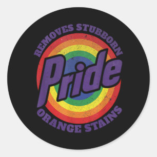 Resist Trump Remove Stubborn Orange Stains Pride M Classic Round Sticker