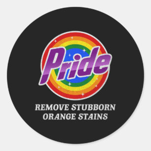 Resist Trump Remove Stubborn Orange Stains Pride M Classic Round Sticker