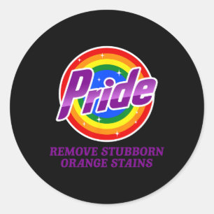 Resist Trump Remove Stubborn Orange Stains Pride M Classic Round Sticker