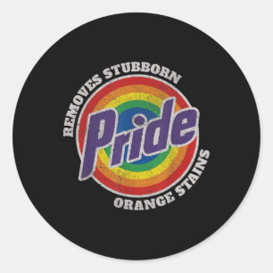 Resist Trump Remove Stubborn Orange Stains Pride M Classic Round Sticker