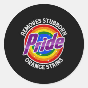 Resist Trump Remove Stubborn Orange Stains Pride M Classic Round Sticker