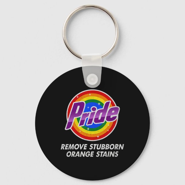 Resist Trump Remove Stubborn Orange Stains Pride M Key Ring (Front)
