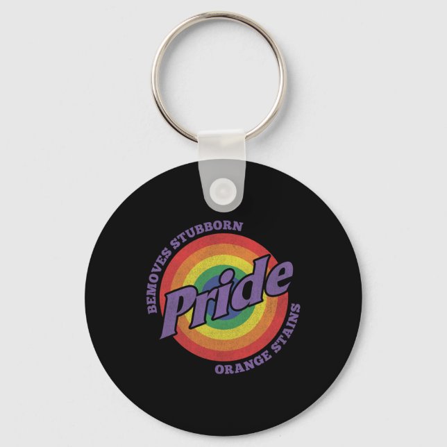Resist Trump Remove Stubborn Orange Stains Pride M Key Ring (Front)