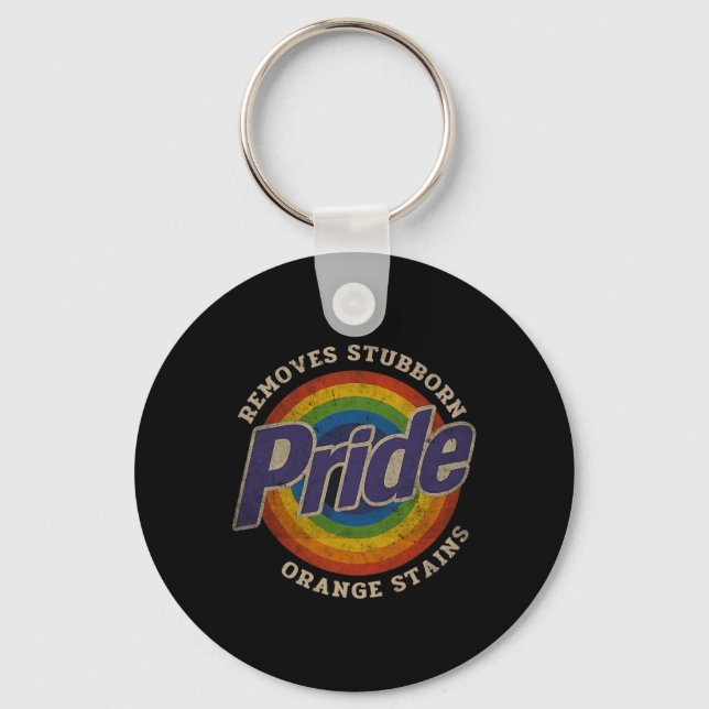Resist Trump Remove Stubborn Orange Stains Pride M Key Ring (Front)