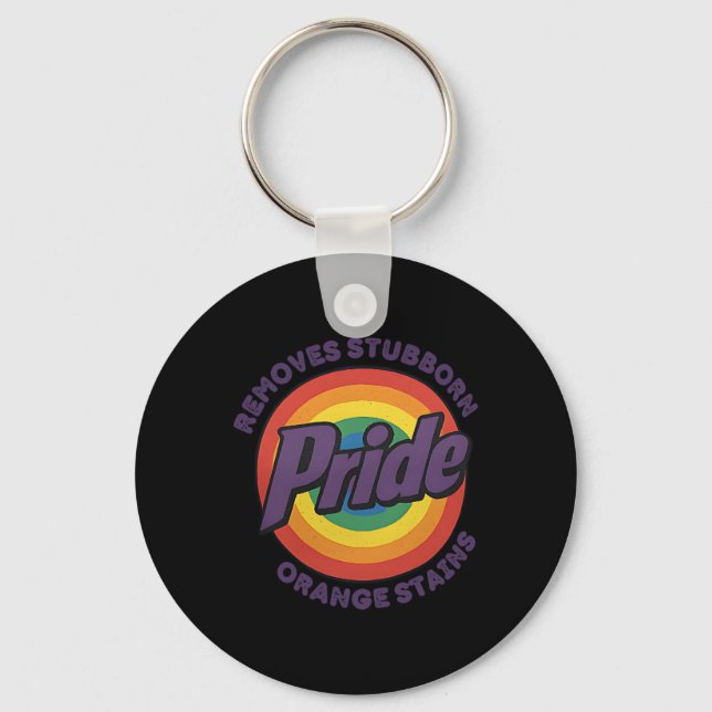 Resist Trump Remove Stubborn Orange Stains Pride M Key Ring (Front)