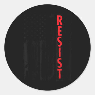 Resist Trump Tees - American Flag Resistance Anti Classic Round Sticker