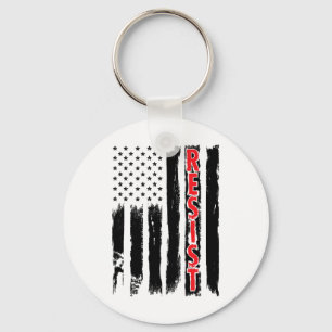Resist Trump Tees - American Flag Resistance Anti Key Ring