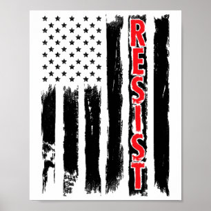 Resist Trump Tees - American Flag Resistance Anti  Poster