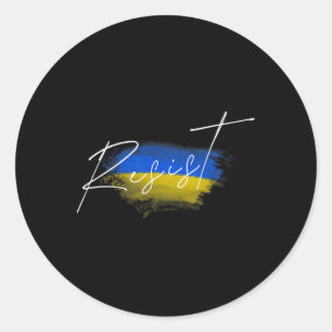 Resist Ukraine Flag Ukrainian Classic Round Sticker