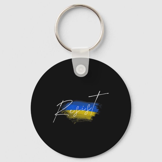 Resist Ukraine Flag Ukrainian  Key Ring (Front)