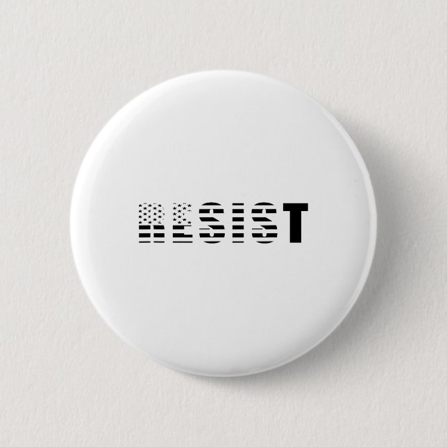 Resist Usa Flag  6 Cm Round Badge (Front)