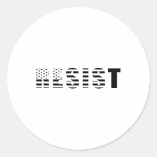 Resist Usa Flag Classic Round Sticker