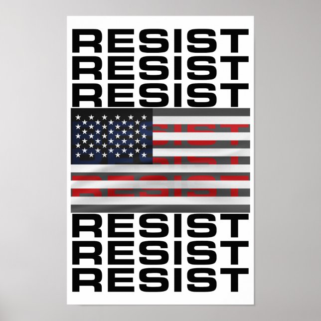Resist with American Flag  Poster (Front)