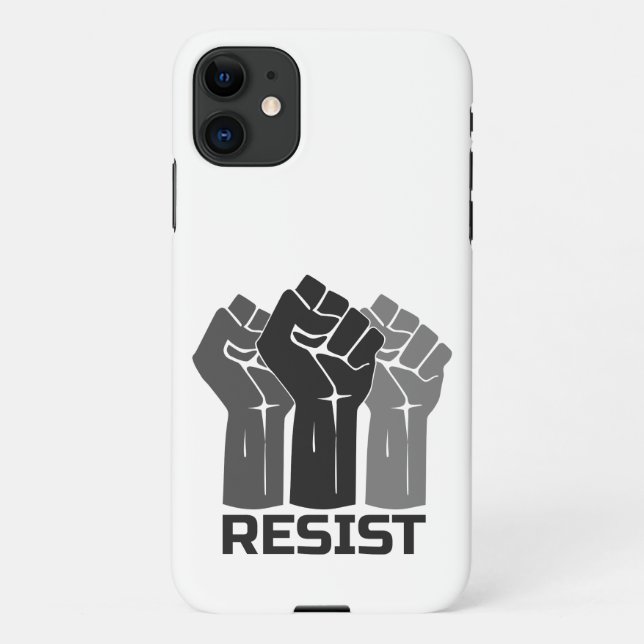 Resist with fist - in black 0003 iPhone case (Back)