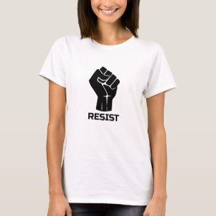 Resist with fist - in black T-Shirt