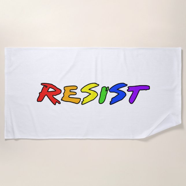 Resist with Pride Beach Towel (Front)