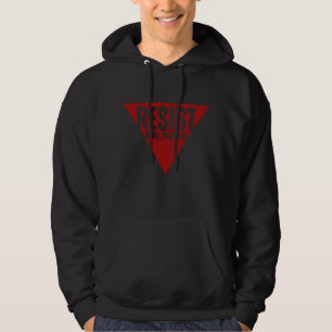 Resist word with inverted red triangle resistance  hoodie