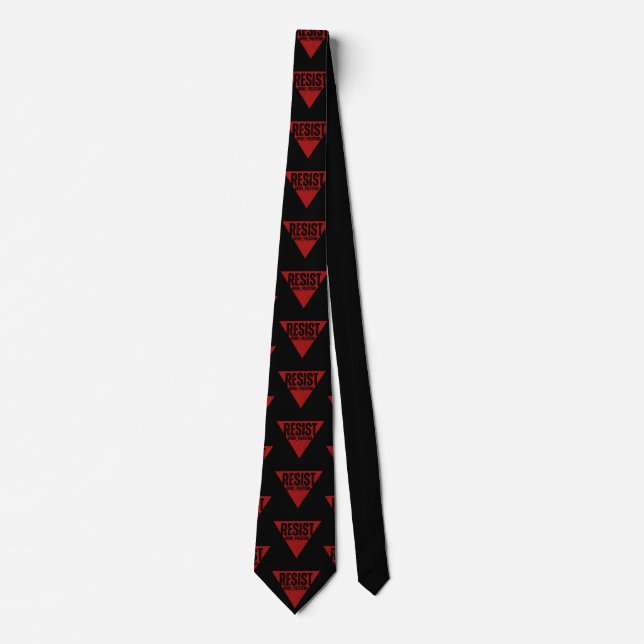 Resist word with inverted red triangle resistance  tie (Front)