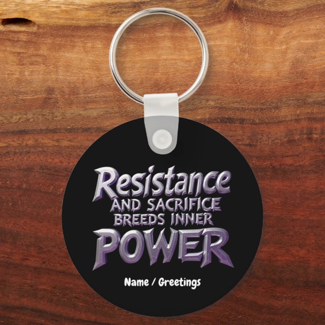 Resistance and Sacrifice Breeds Inner Power Key Ring (Front)