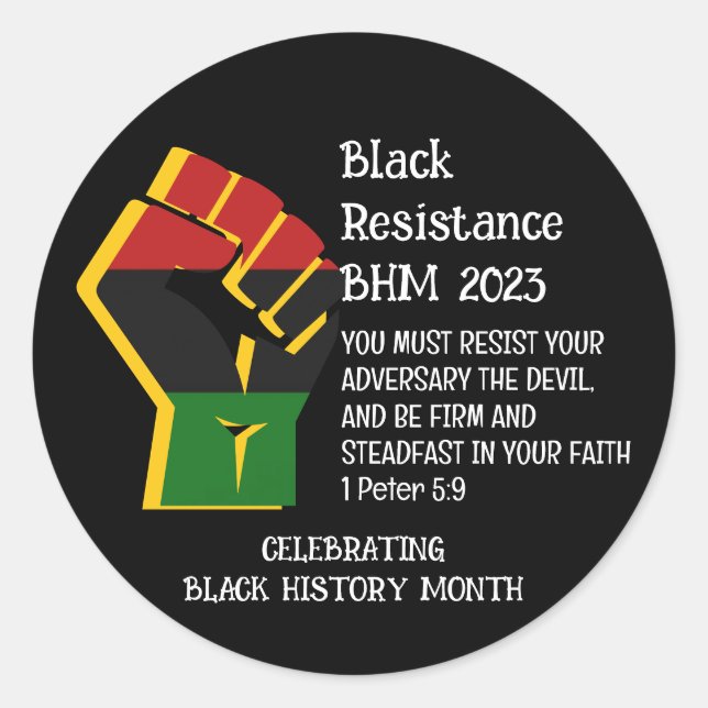 Resistance BLACK HISTORY MONTH 2023 Classic Round Sticker (Front)