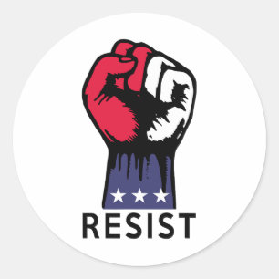 Resistance Fist Fight Political Corruption Usa  Classic Round Sticker