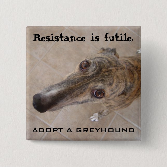 Resistance is futile. 15 cm square badge (Front)