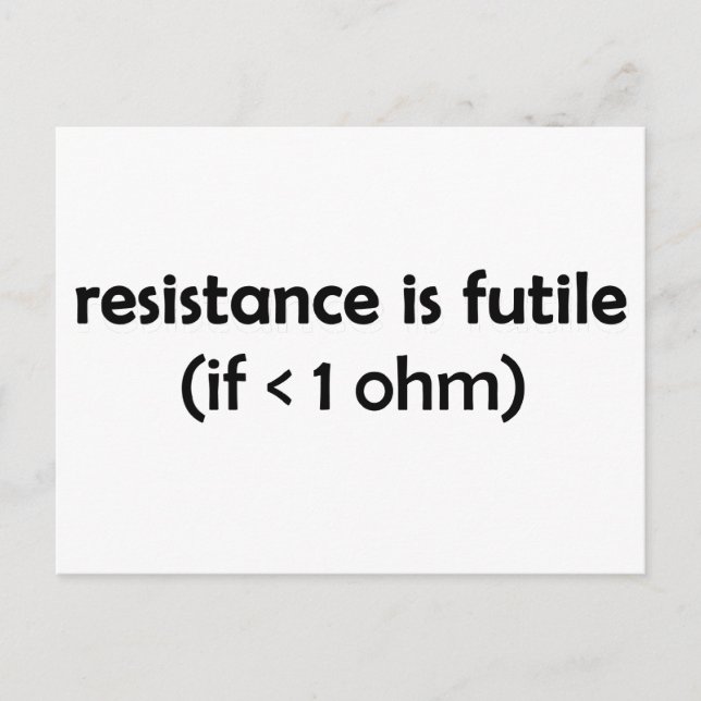 resistance is futile postcard (Front)