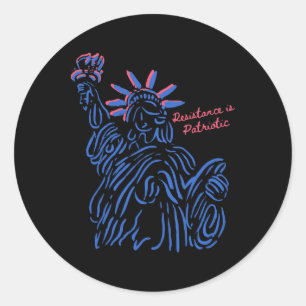 Resistance Is Patriotic 4th Of July Tank Resist Tr Classic Round Sticker
