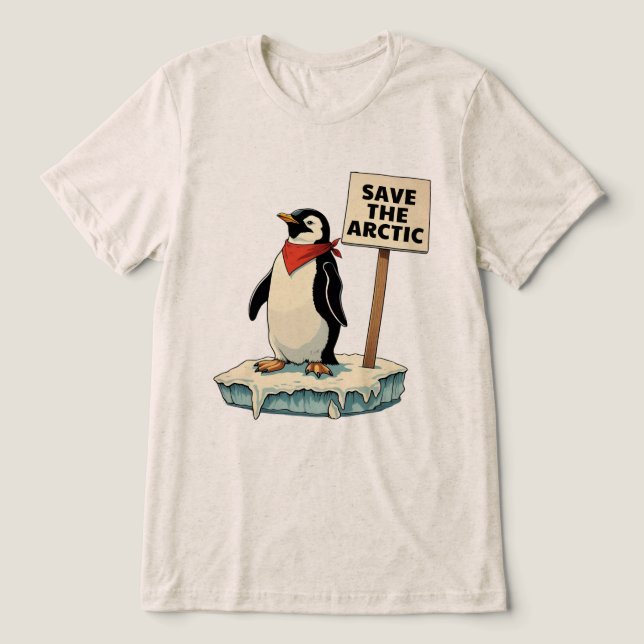 Resistance: The Penguin Fights Back Against Tariff Tri-Blend Shirt (Design Front)