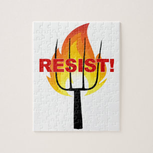 Resistance Torch and Pitchfork Jigsaw Puzzle
