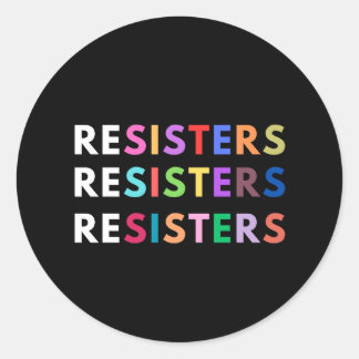 RESISTERS Anti-authoritarian Rainbow Classic Round Sticker