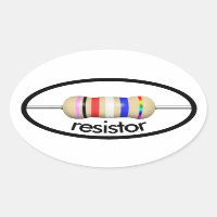 resistor ellipse sticker with text